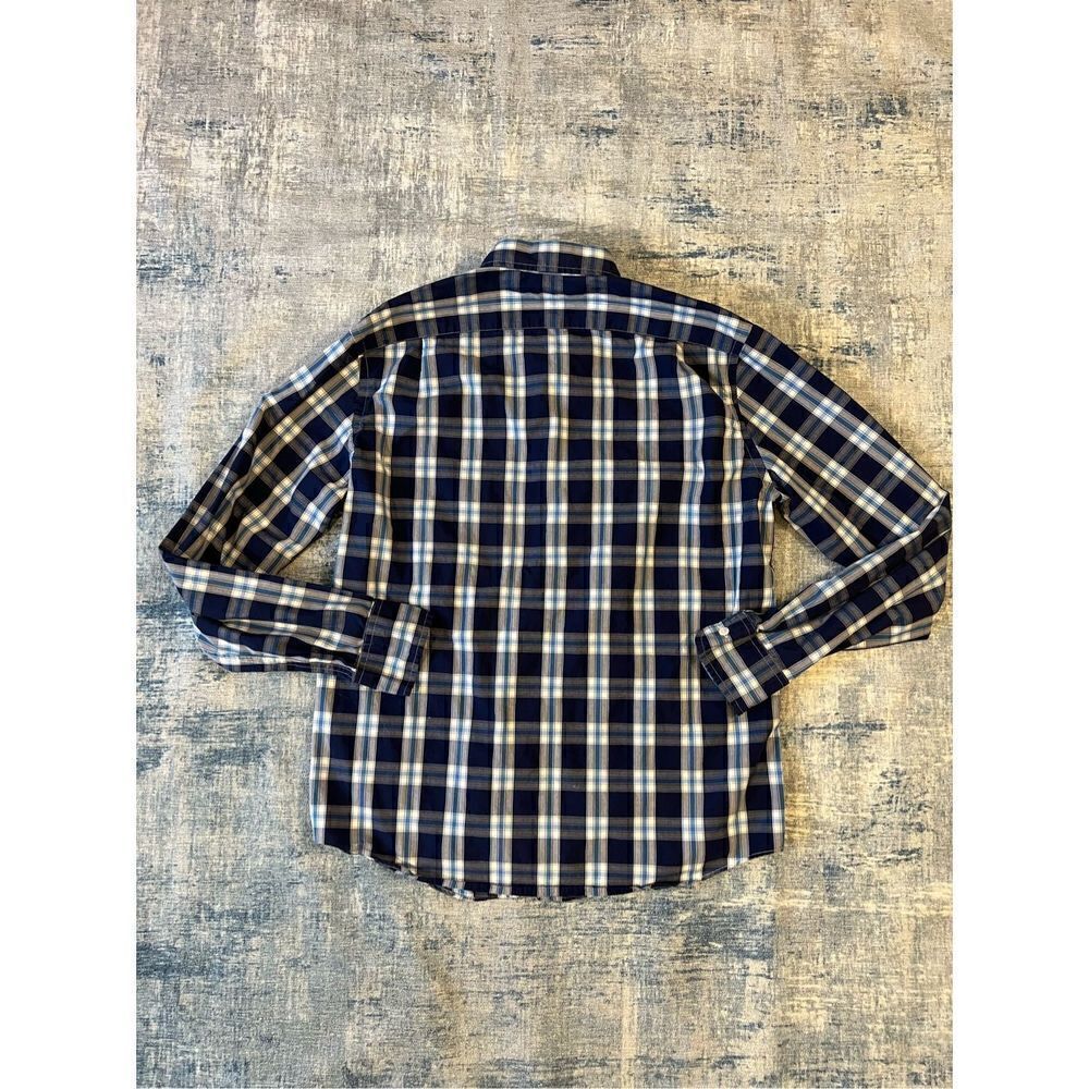J Crew Blue White Plaid Slim Fit Button Down Shirt Large - Picture 2 of 7